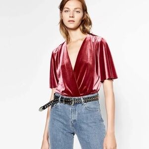 Zara velour bodysuit